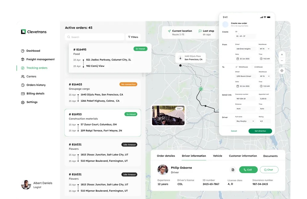 Transportation Management System with Route Planning 